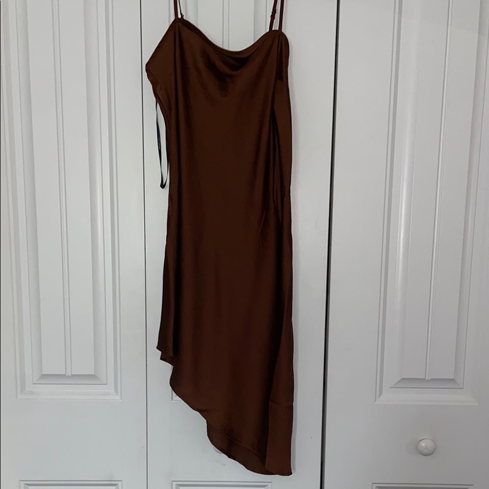 Forever 21 Elegant Brown Asymmetrical Dress
